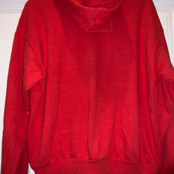 Aviator Nation Red Hoodie with Rainbow Stripes - Picture 2 of 4
